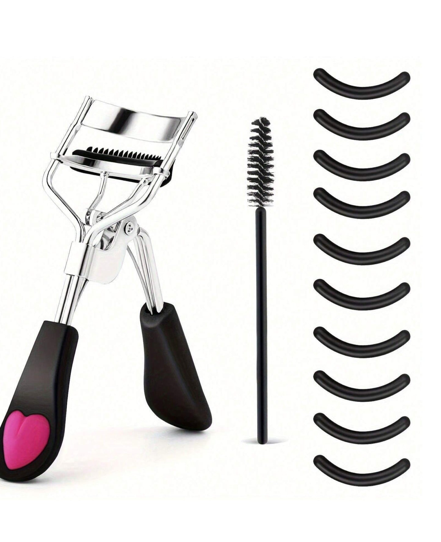 12pcs/Set Wide-Angle Eyelash Curler With Silicone Pads, Eyelash  & Eyebrow Brush,